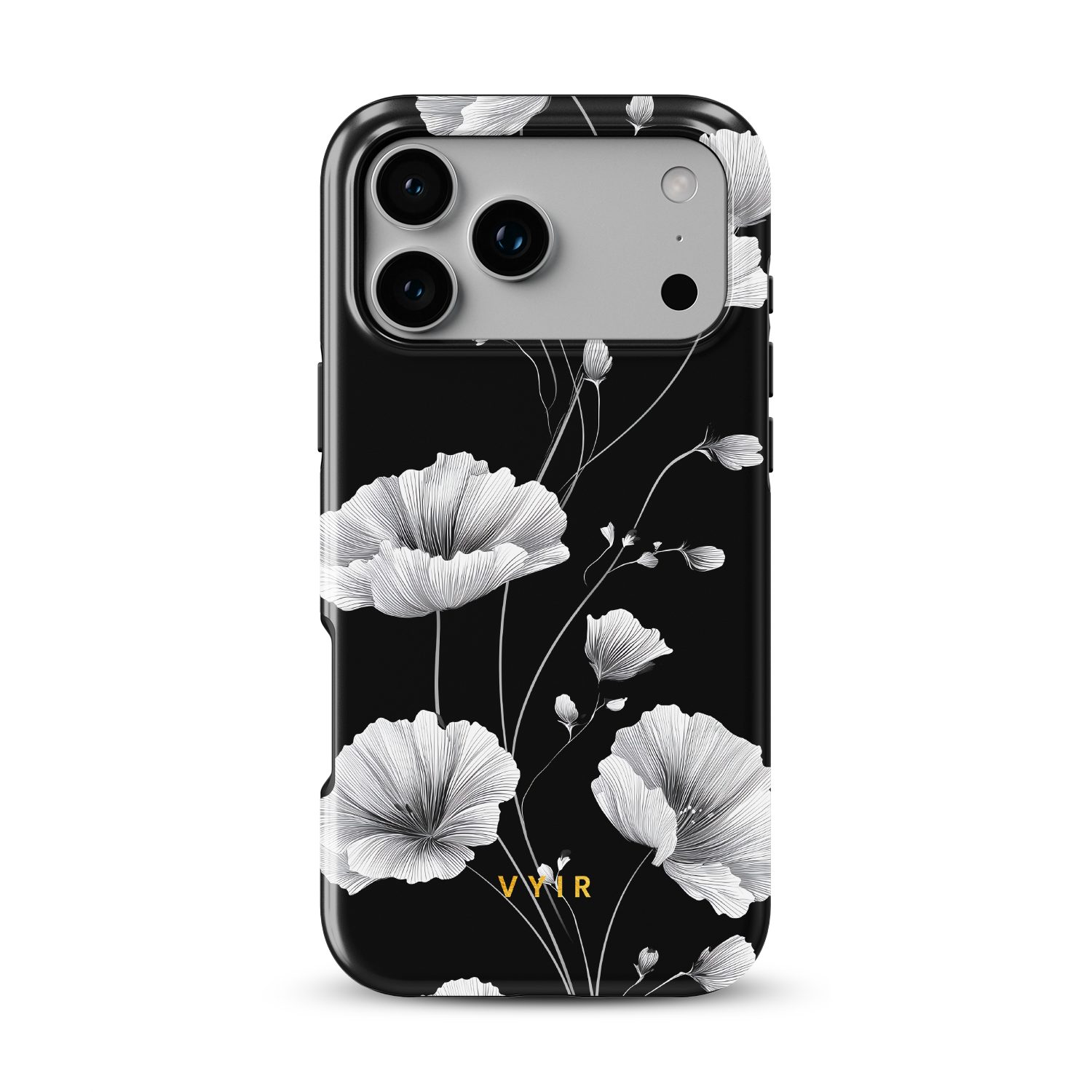 Elegant Inked Blossoms - Shockproof Phone Case - VYIR