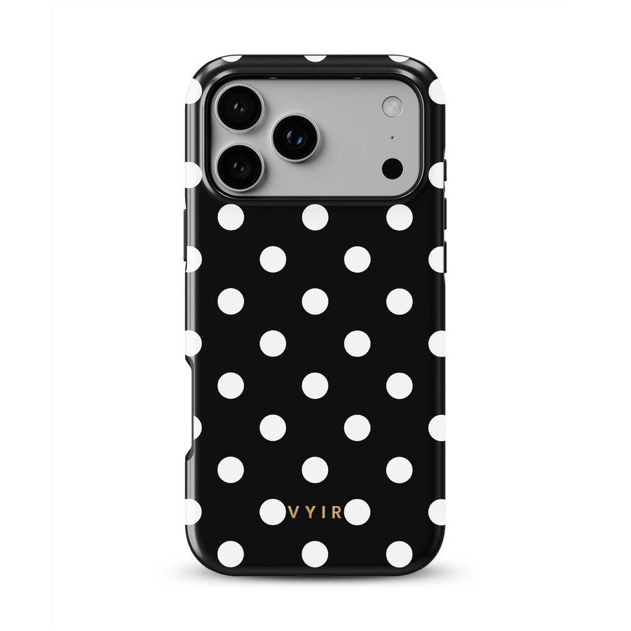 Classic Polka Dots, Black Noir - Tough MagSafe iPhone Kryt