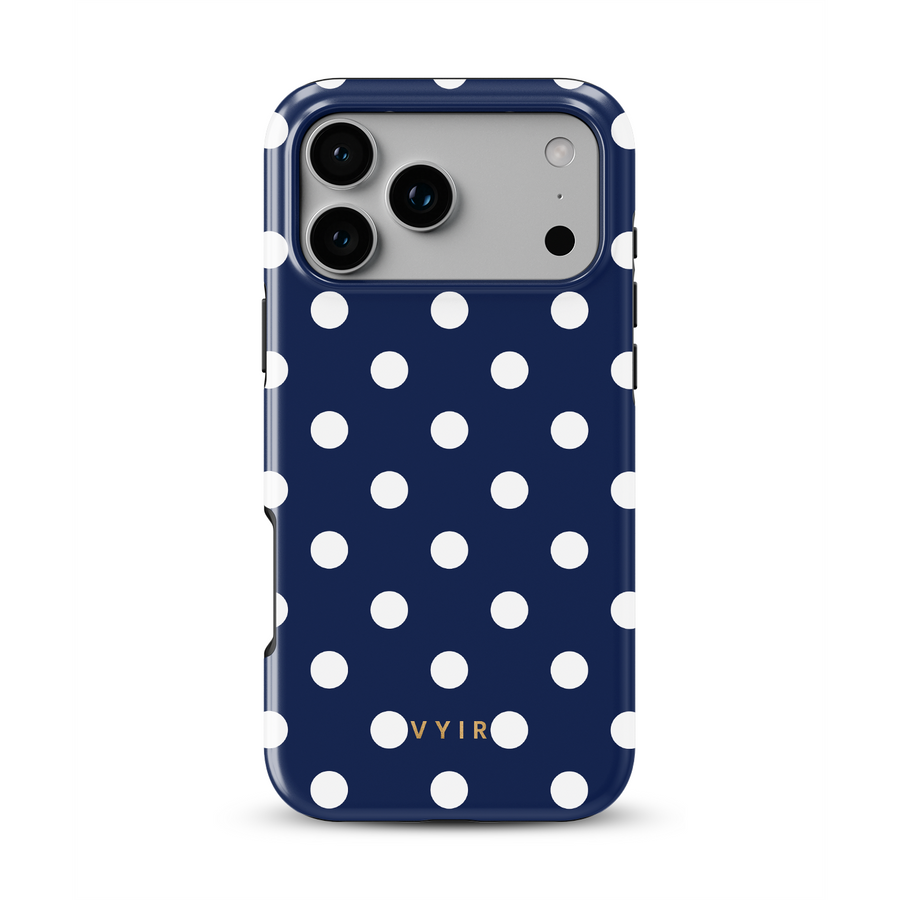 Classic Polka Dots, Old Money Blue - Tough MagSafe iPhone Kryt