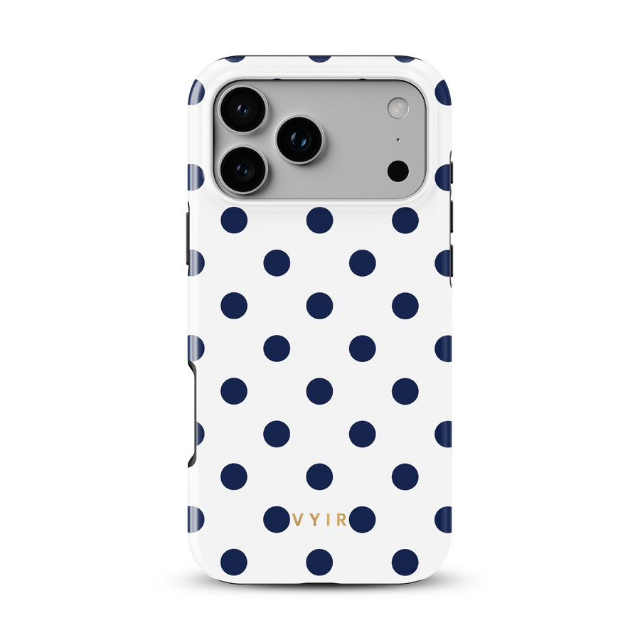 Classic Polka Dots, Sailor Blue - Tough MagSafe iPhone Kryt