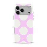 Large Polka Dots, vanilkovo-ružový - Tough Kryt na mobil