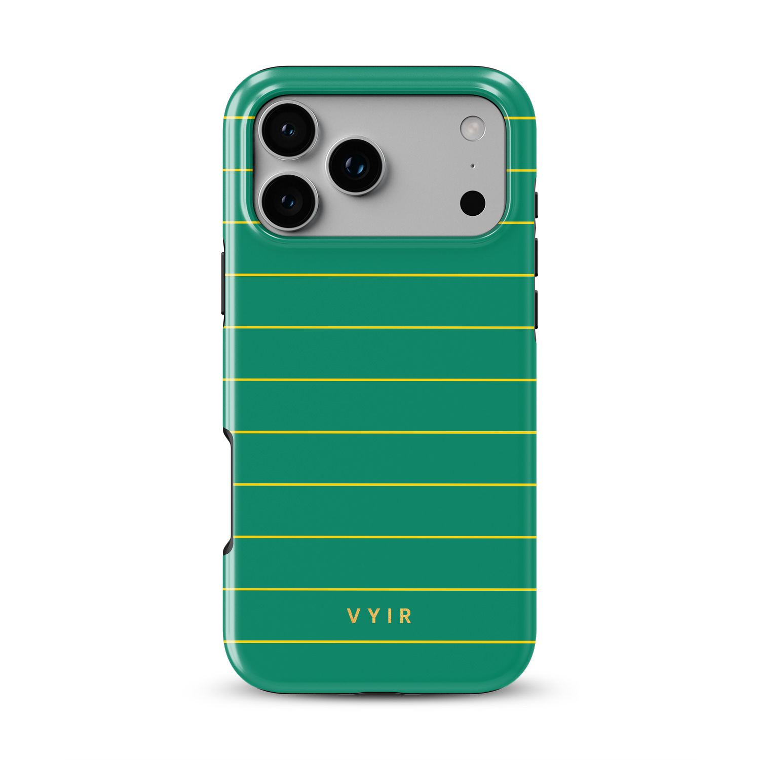 Horizontal Stripes, Goldline Green - Shockproof Phone Case - VYIR