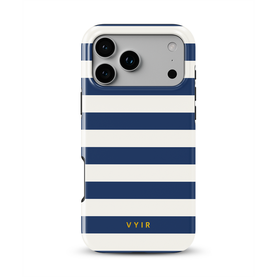 Horizontal Stripes, Old Money Blue - Tough MagSafe Kryt na iPhone