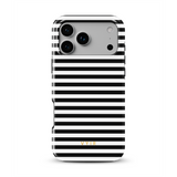 Horizontal Stripes, Čiernobiela pinstripe - Tough MagSafe Kryt na iPhone