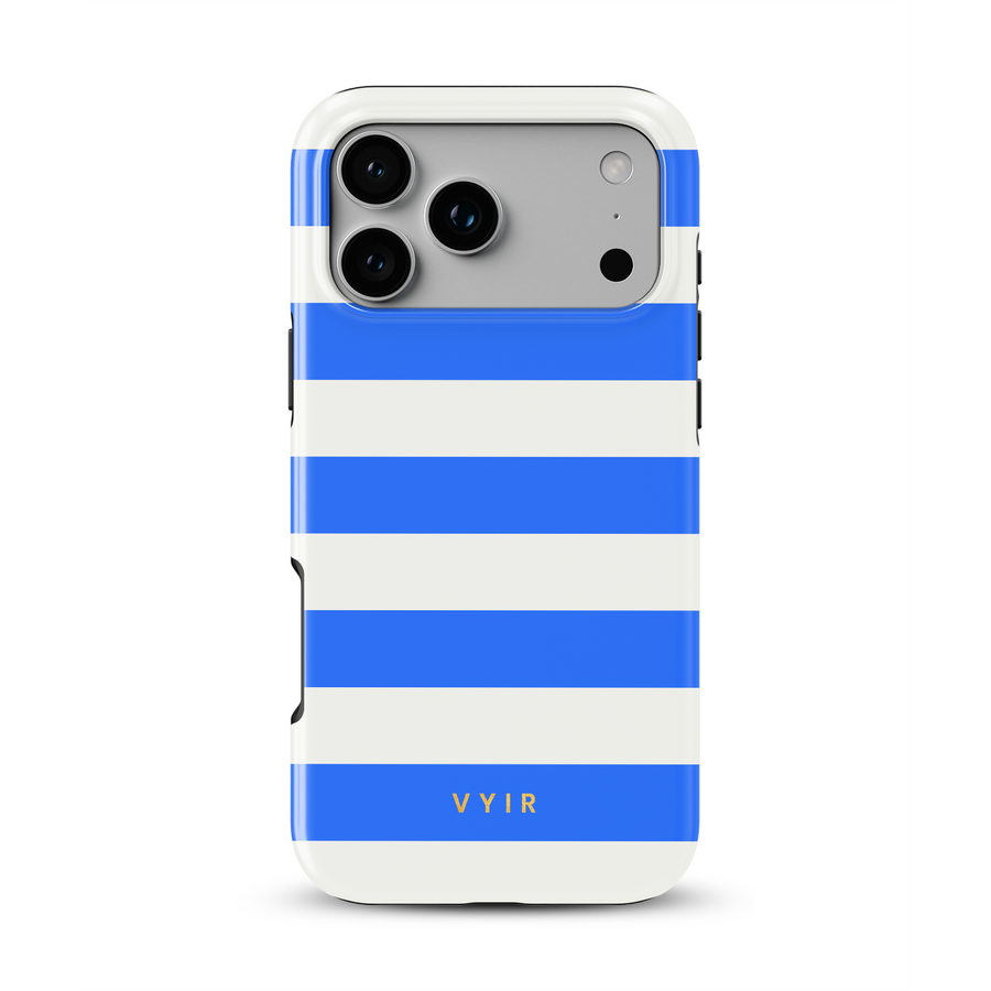 Horizontal Stripes, modrý Riviera - Tough MagSafe Kryt na iPhone