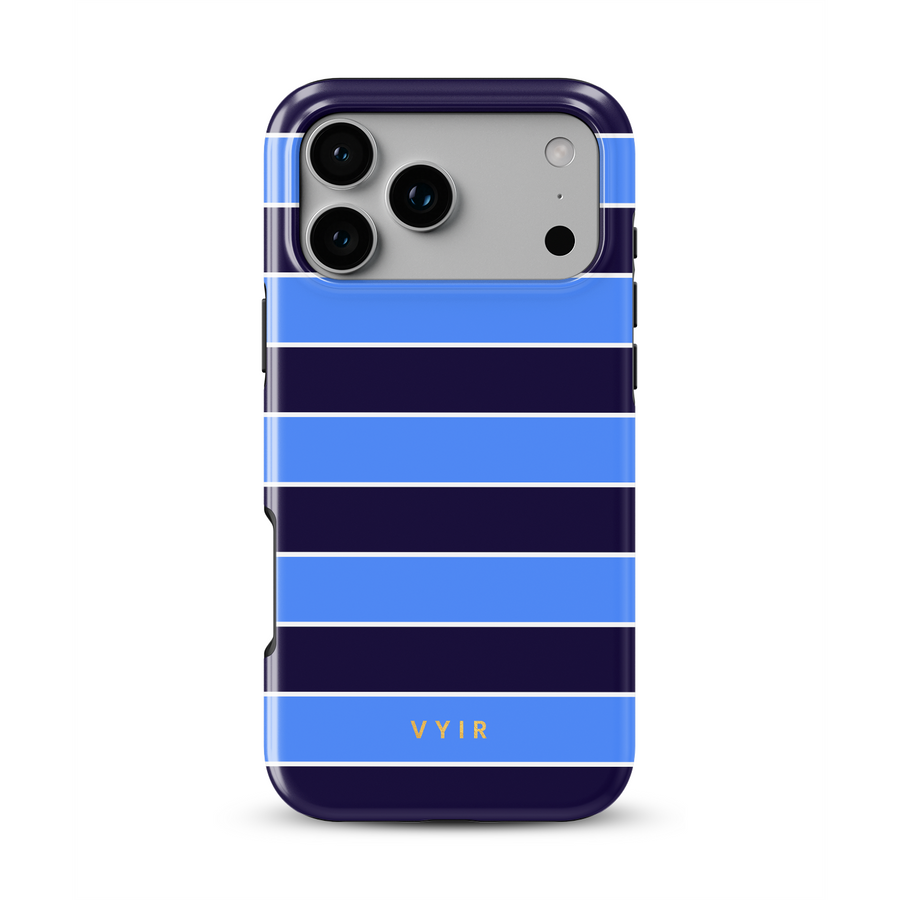 Horizontal Stripes, modrý Rivoli - Tough MagSafe Kryt na iPhone