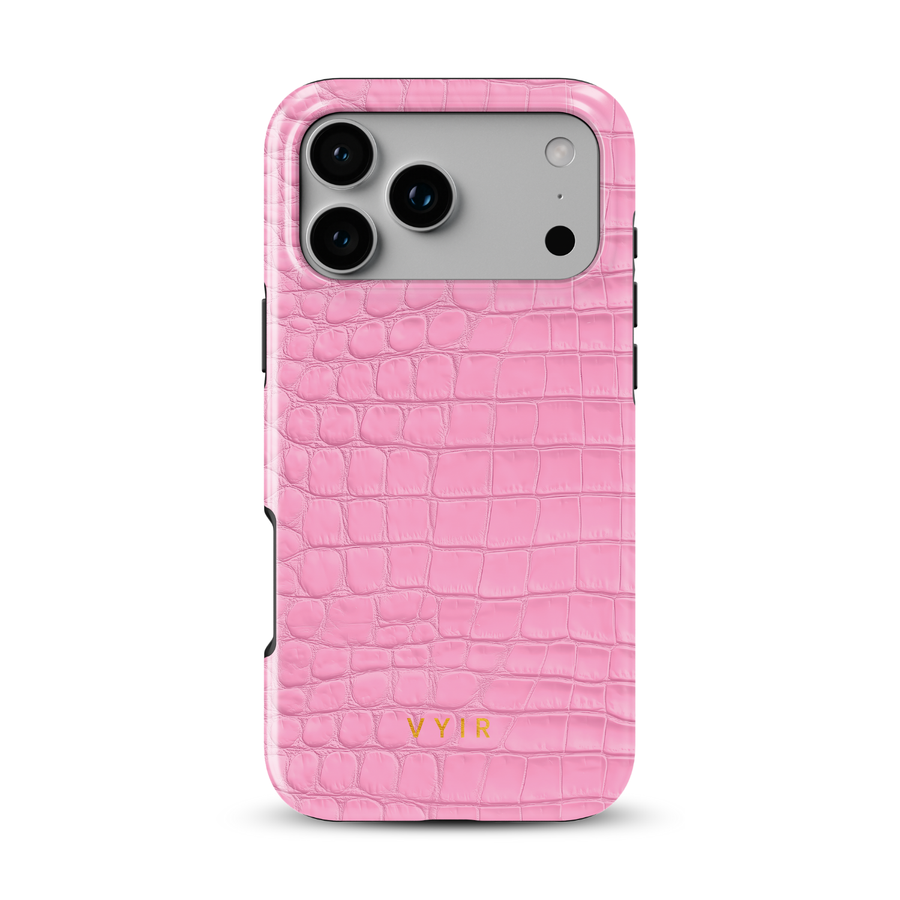 Croc Leather Print Pink - Tough MagSafe iPhone Kryt