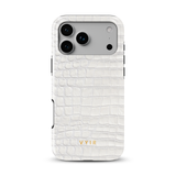 Croc Leather Print White - Tough MagSafe iPhone Kryt