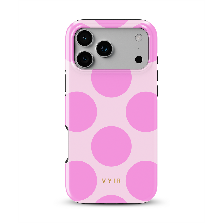 Large Polka Dots, Bubbly Pink - Tough MagSafe iPhone Kryt