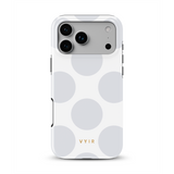 Large Polka Dots, Cloud Gray - Tough MagSafe iPhone Kryt