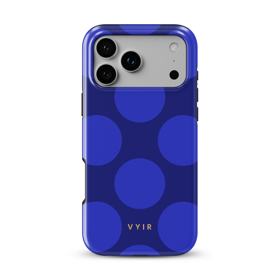 Large Polka Dots, Indigo Blue - Tough MagSafe iPhone Kryt