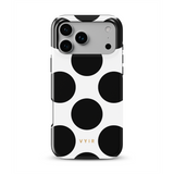 Large Polka Dots, Mono Black - Tough MagSafe iPhone Kryt