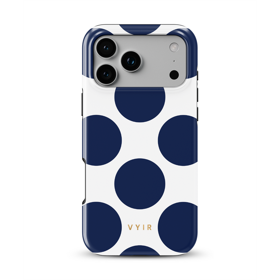 Large Polka Dots, Old Money Blue - Tough MagSafe iPhone Kryt
