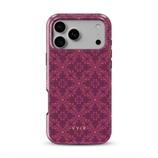 Ornate Bloom, Burgundy - Shockproof Phone Case - VYIR