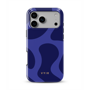 Swirl Lines, Navy Blue - Shockproof Phone Case - VYIR