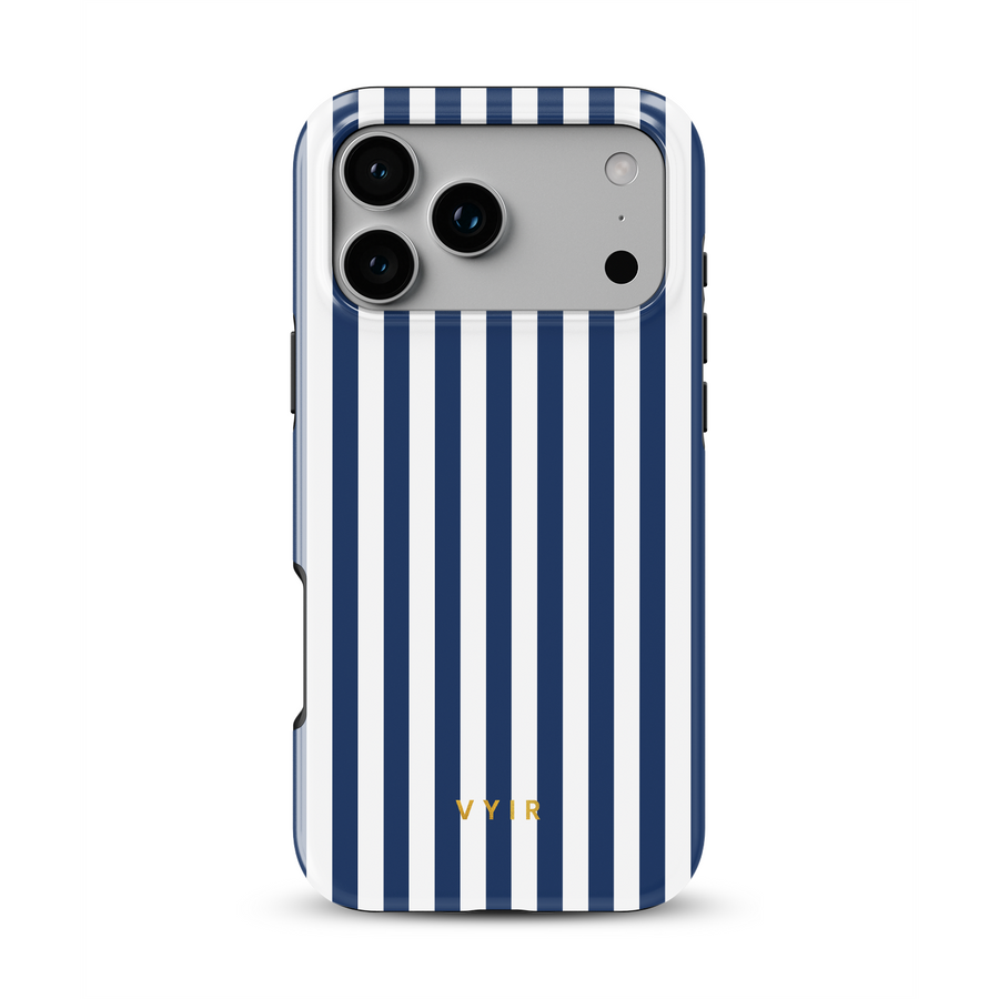 Vertical Stripes, Old Money Blue - Tough MagSafe iPhone Kryt