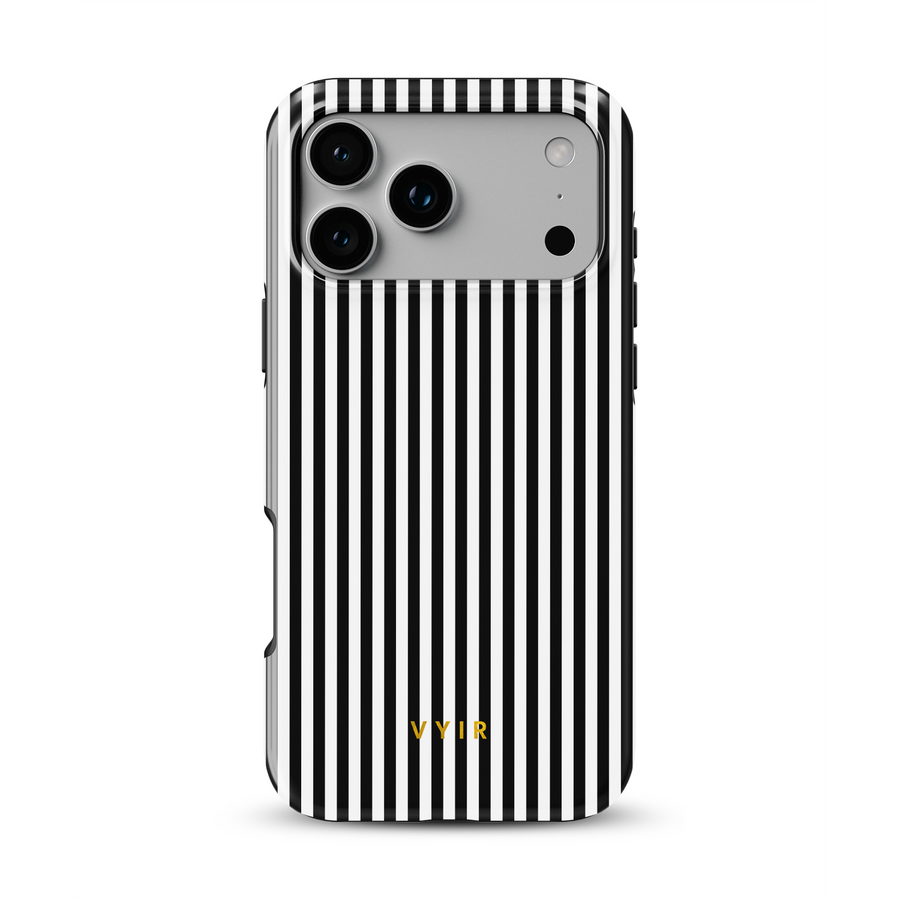 Vertical Stripes, Pinstripe Black and White - Tough MagSafe Kryt na iPhone
