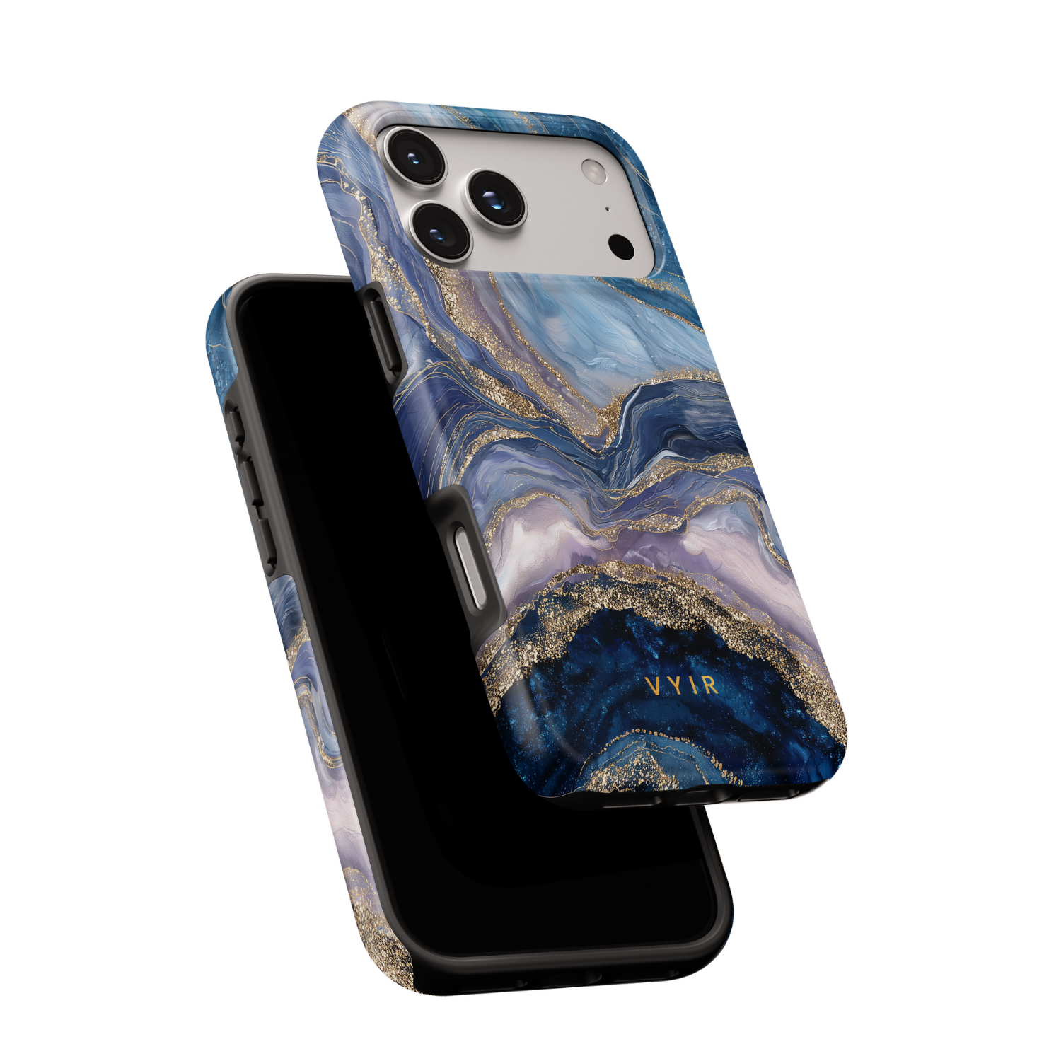 Golden Luxe Marble Blue - Shockproof Phone Case - VYIR