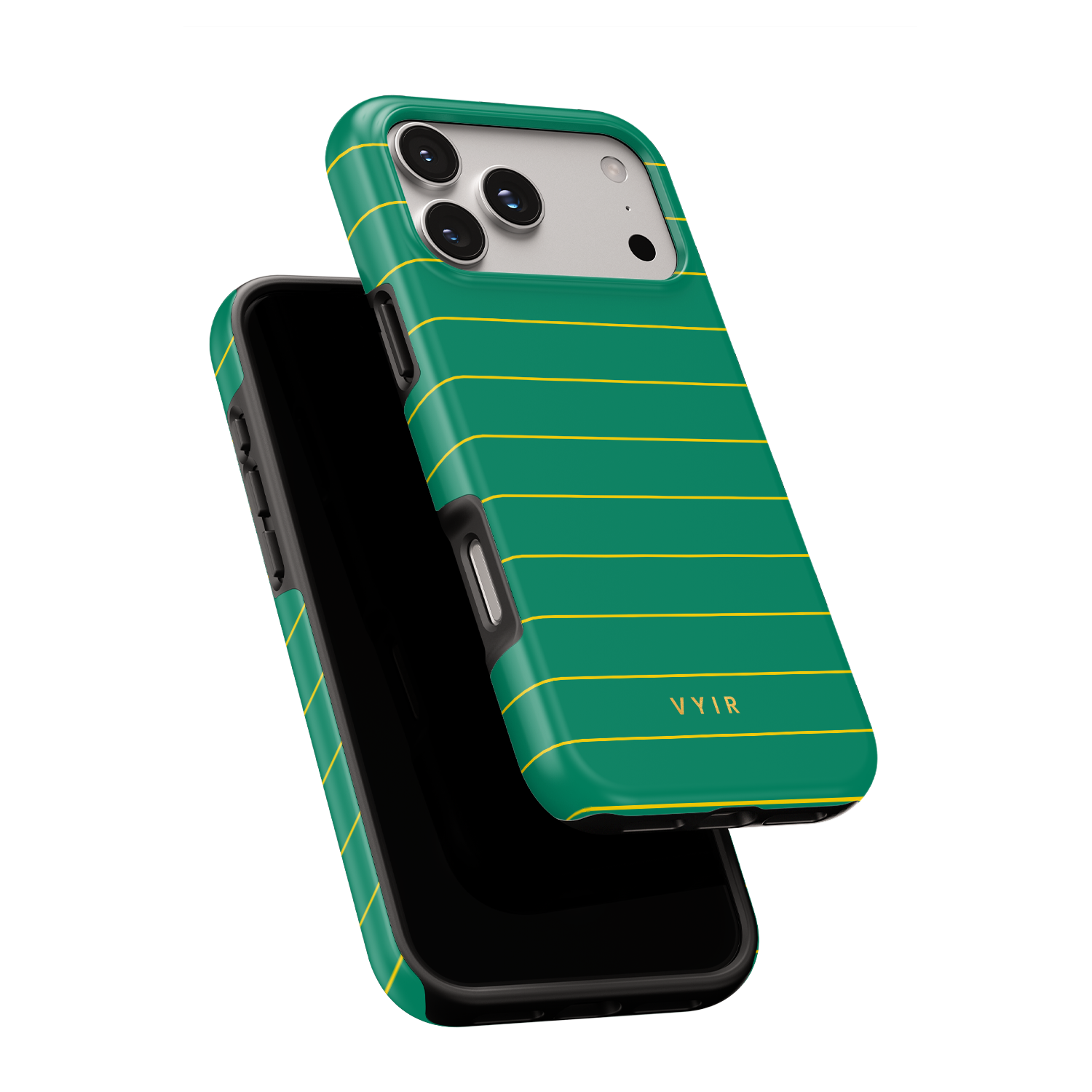 Horizontal Stripes, Goldline Green - Shockproof Phone Case - VYIR