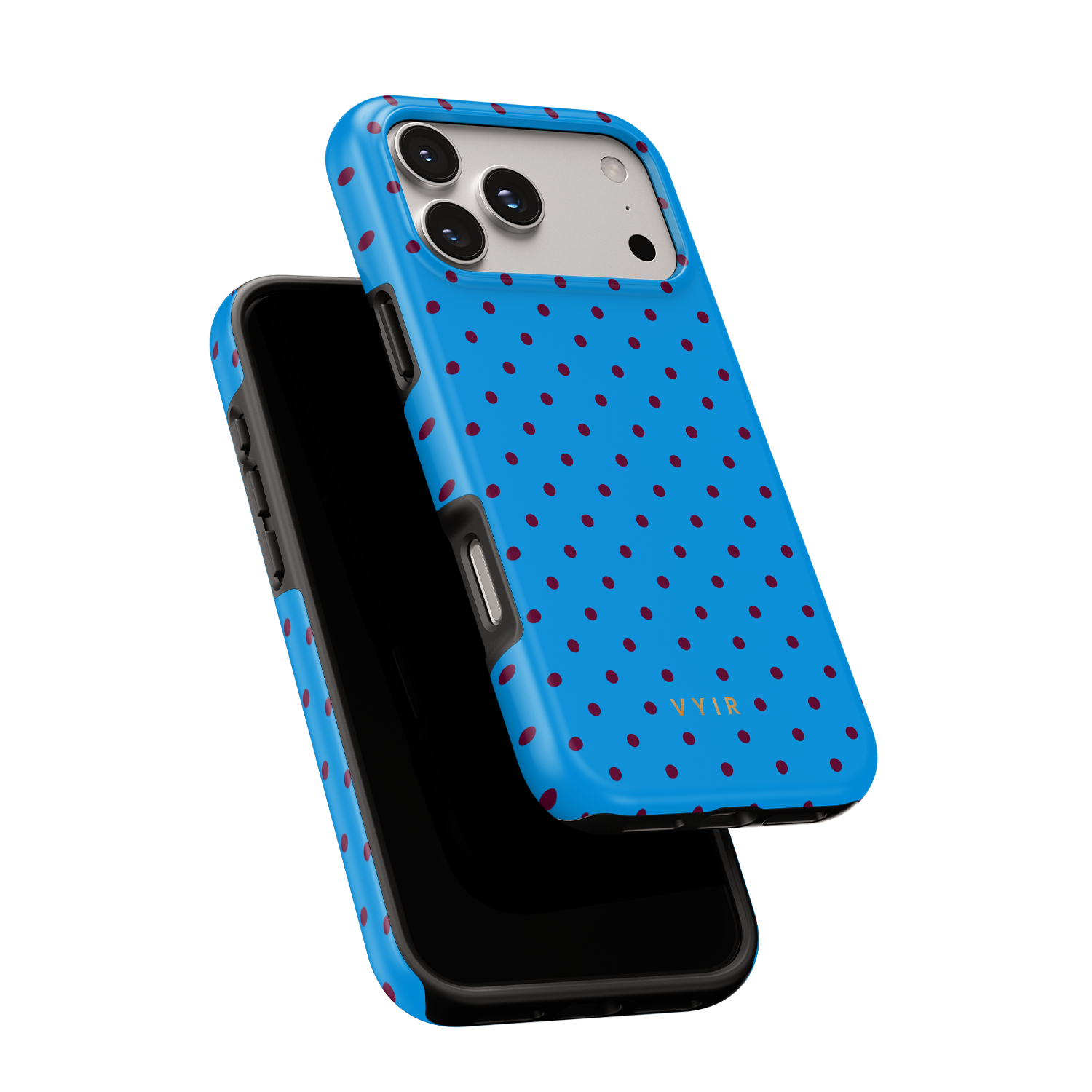 Tiny Polka Dots, Electric Blue - Shockproof Phone Case - VYIR