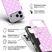 Classic Polka Dots, Pastel Pink - Shockproof Phone Case - VYIR