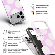 Large Polka Dots, Vanilla Pink - Shockproof Phone Case - VYIR
