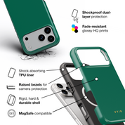 VYIR Signature Solid Colors, Emerald Green - Shockproof MagSafe iPhone Case - VYIR