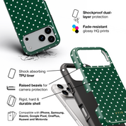 Tiny Polka Dots, Forest Green - Shockproof Phone Case - VYIR