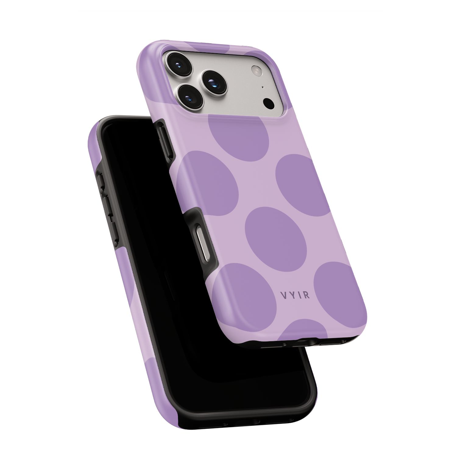 Big Polka Dots, Lilac - Shockproof iPhone Case - VYIR