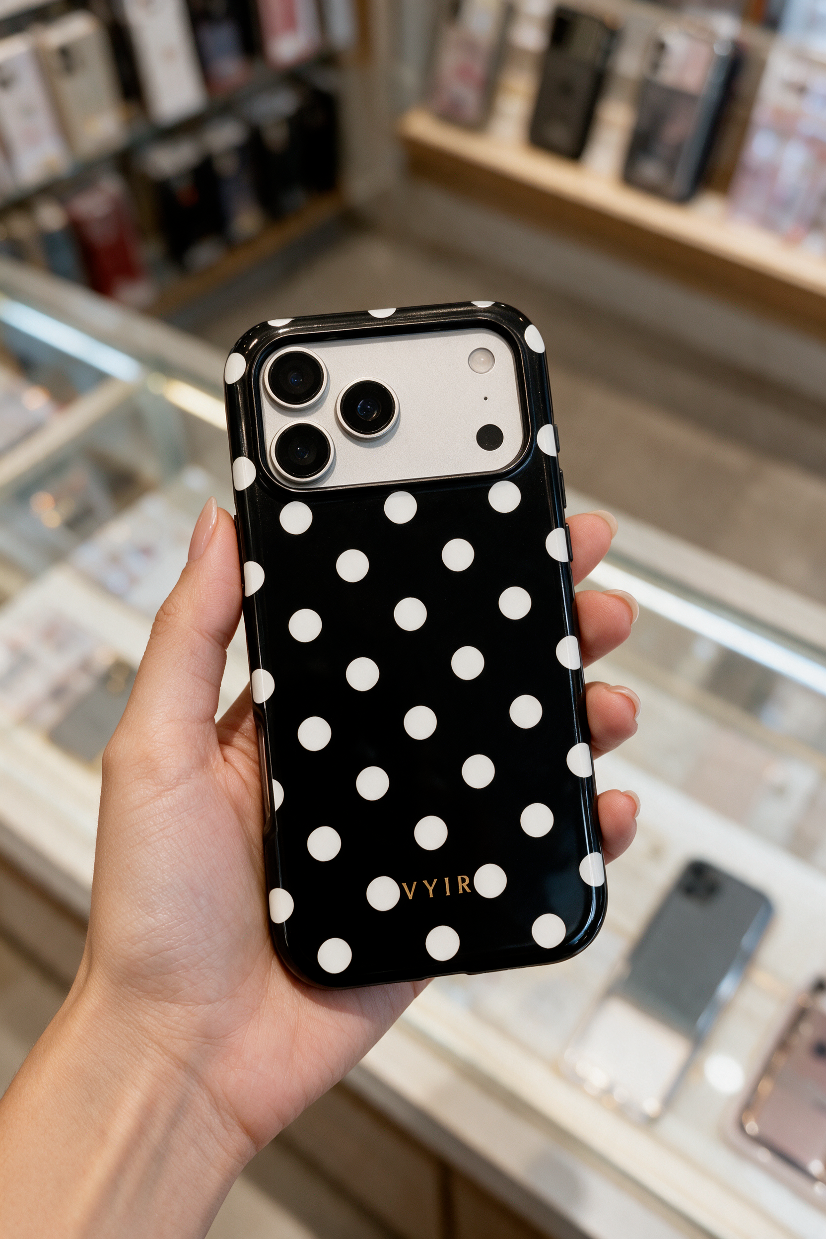 Classic Polka Dots, Black Noir - Tough Kryt na mobil