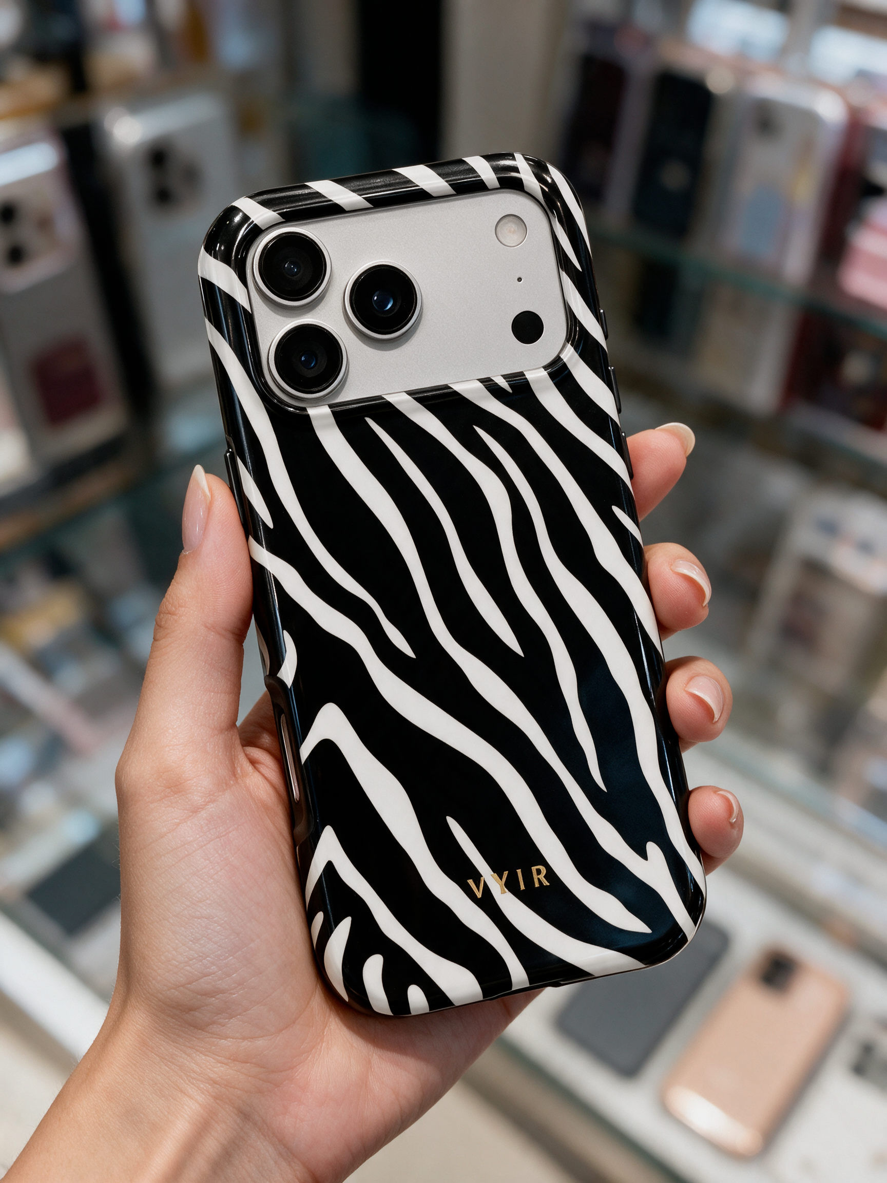 Zebra Luxe, Čierna a biela - Tough Kryt MagSafe na iPhone