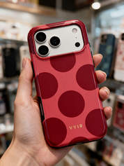 Large Polka Dots, Crimson Red - Tough Kryt na mobil